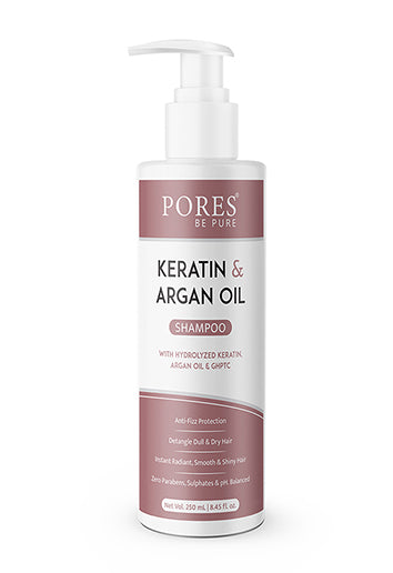 Keratin & Argan oil shampoo by PORES BE PURE for Smooth Hair